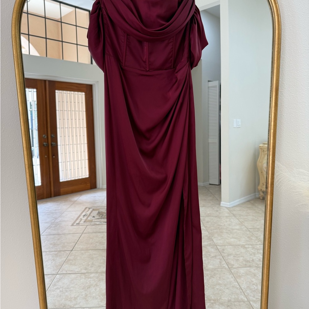 Elegant Burgundy Evening Gown